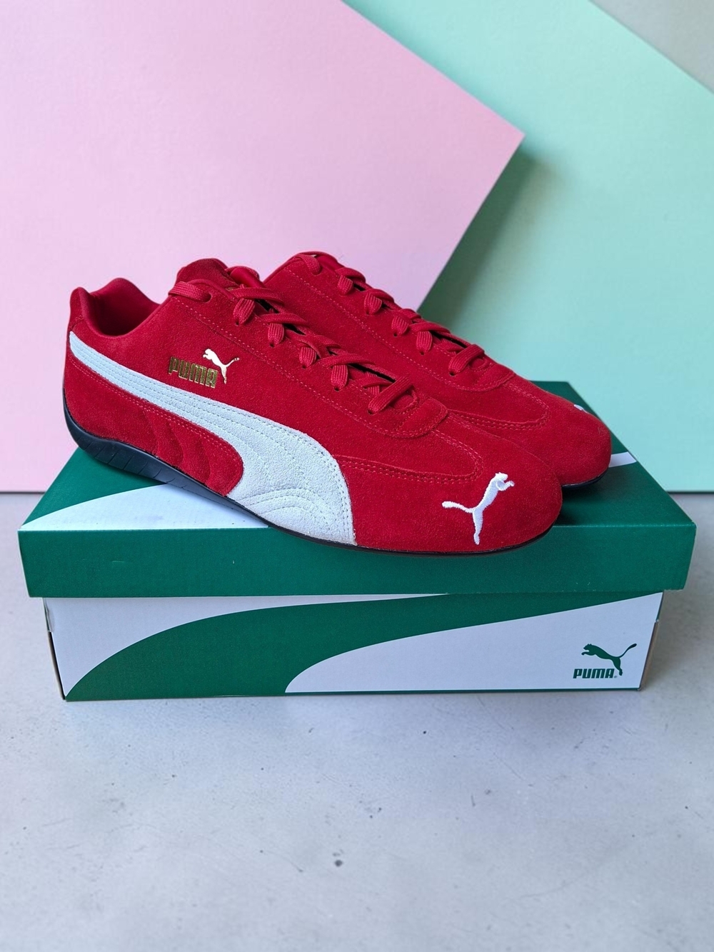 NWT Puma Speedcat OG Leather Red White Motorsport Sneakers Men 11 / Women 12.5